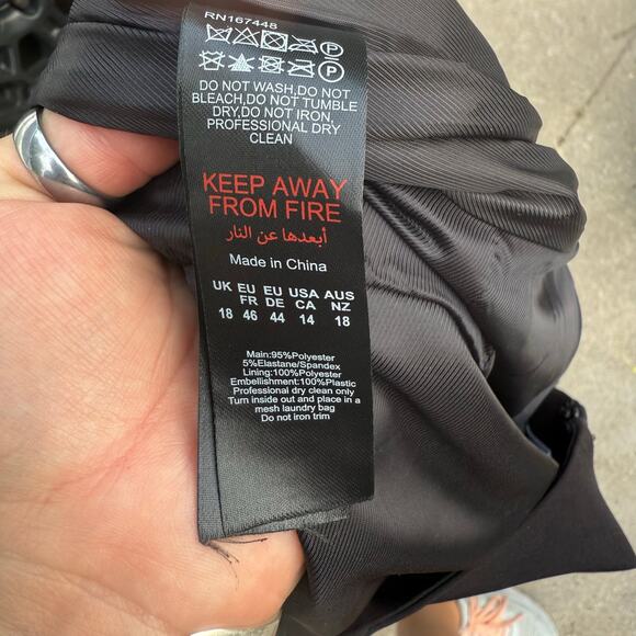 Nasty Gal Premium Black Multi Color Gem Hand Embellished Jumpsuit NWT US Size 14 - Picture 12 of 12